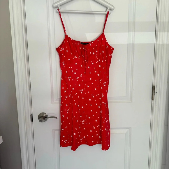 Zara SATIN EFFECT STAR DRESS  size XL - Picture 5 of 11